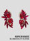 AC0468 boucles d'oreilles  grosses pierres rouge et blanc