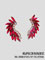 AC0513 boucles d'oreilles  grosses pierres rouge et blanc