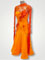 Yarina orange/red ballroom dance dress size S/M in stock