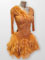 Palomino latin ostrich beading fringes dance dress