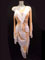 Emira, robe de danse latine style nude avec pierres et franges argentes, taille en stock S/M/L