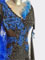 Candice, black and royal blue luxury ostrich ballroom dance dress size S/M