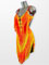 Bruna, grading orange to yellow layered fringe dress 