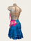Nova blue and fuchsia latin fringe dance dress 