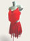 Ivy shining stones red latin fringe dress