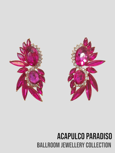 AC0485 Fuchsia big stones earrings