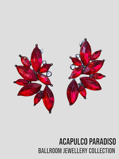 AC0514 Red big stones earrings