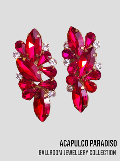 AC0517 Fuchsia big stones earrings