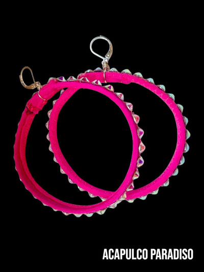 Big fuchsia ring earrings
