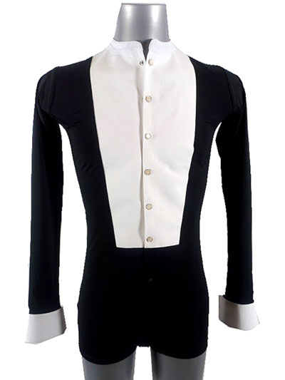 Ballroom standard shirt for tailsuit- black/black