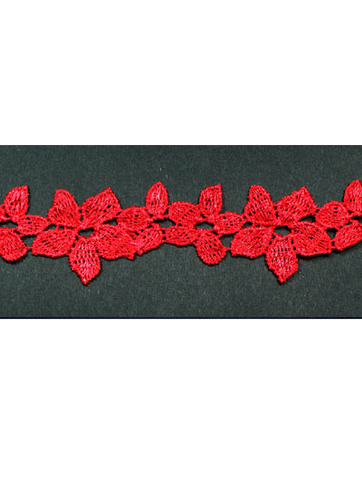 Red guipure lace