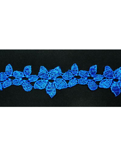 Blue guipure lace