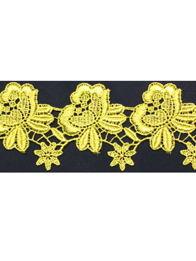Yellow guipure lace