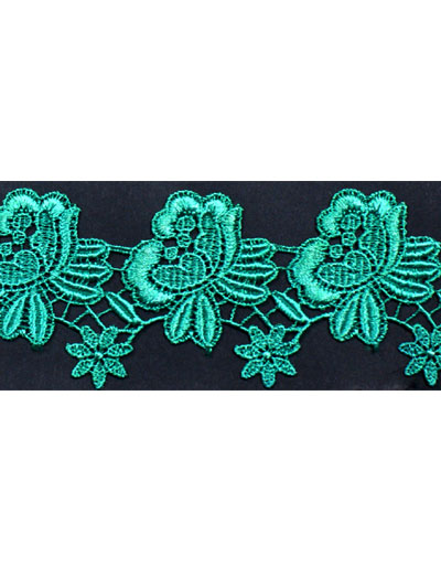 Green guipure lace