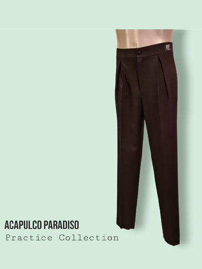 Latin men's competition pants with front pleats