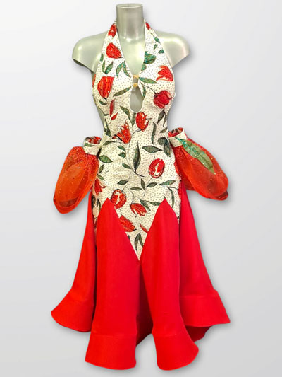 Tulip rouge/ robe de danse standard taille S/M en stock