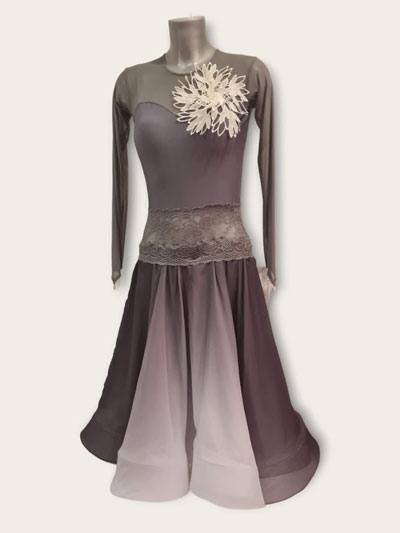 Isla,belle robe de danse standard dgrade gris  blanc, taille S/M/L en stock