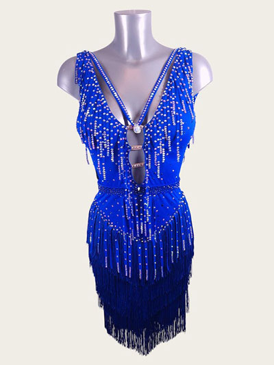 Sapphire Blue Latin Dance Dress