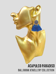 AC0480 blue fringe earrings