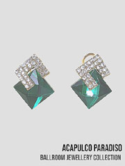 AC0508 Dark green/crystal big stones earrings