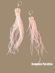 Lilac ostrich earrings