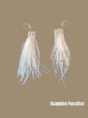 White ostrich earrings