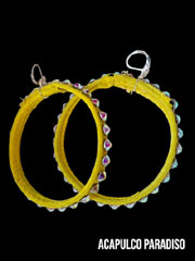 Big yellow ring earrings