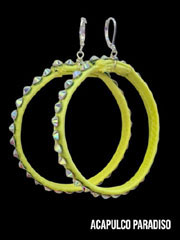 Big neo yellow ring earrings