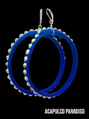 Big royal blue ring earrings