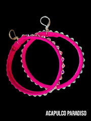 Big fuchsia ring earrings