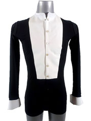 Ballroom standard shirt for tailsuit- black/black