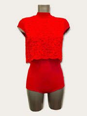 Red lace dance body