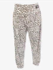 Women's loose-fitting black/white leopard print Latin dance trousers