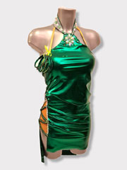 Scarabée metallic green latin dance dress, size S/M/L in stock