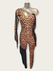Kim Latin leopard catsuit design size S/M
