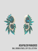 AC0507 boucles d'oreilles  grosses pierres verts