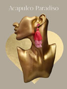 AC0532 Grading pink color fringe earrings